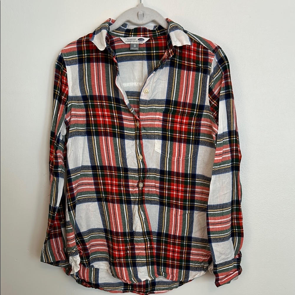 Old Navy Multicolor Plaid Shirt - Extra Small